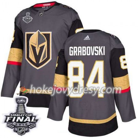 Pánské Hokejový Dres Vegas Golden Knights Mikhail Grabovski 84 2018 Stanley Cup Final Patch Adidas Šedá Authentic